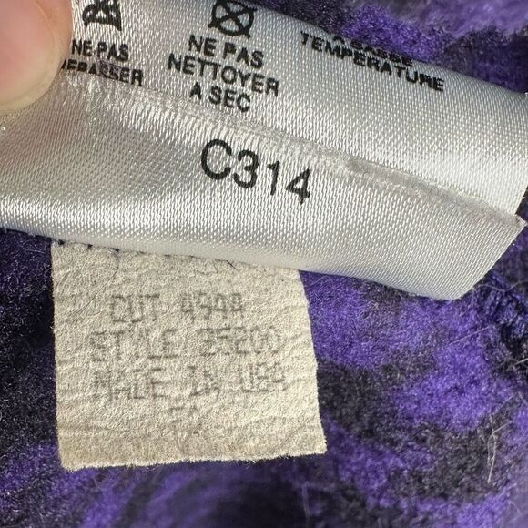 Vtg Patagonia Rare Purple Houndstooth Vintage 25200 Snap T Synchilla size Medium - Picture 7 of 9